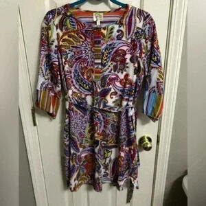 Fig and Flower Anthropologie Tunic Lined Dress Women’s Size Small Paisley Boho